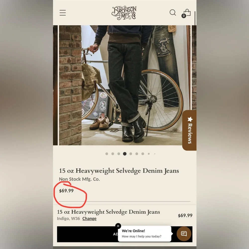 15 oz Heavyweight Selvedge Raw Denim Jeans Bronson high quality‼️ALL SIZES - Picture 4 of 17